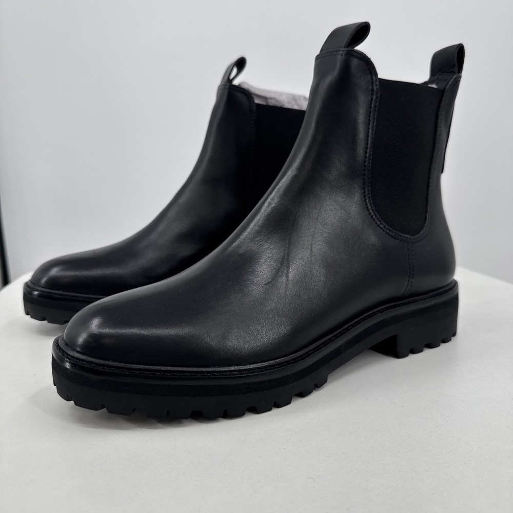 Everlane The Lug Chelsea Boot in Black sz 10 Women's Leather Ankle Chunky Sole